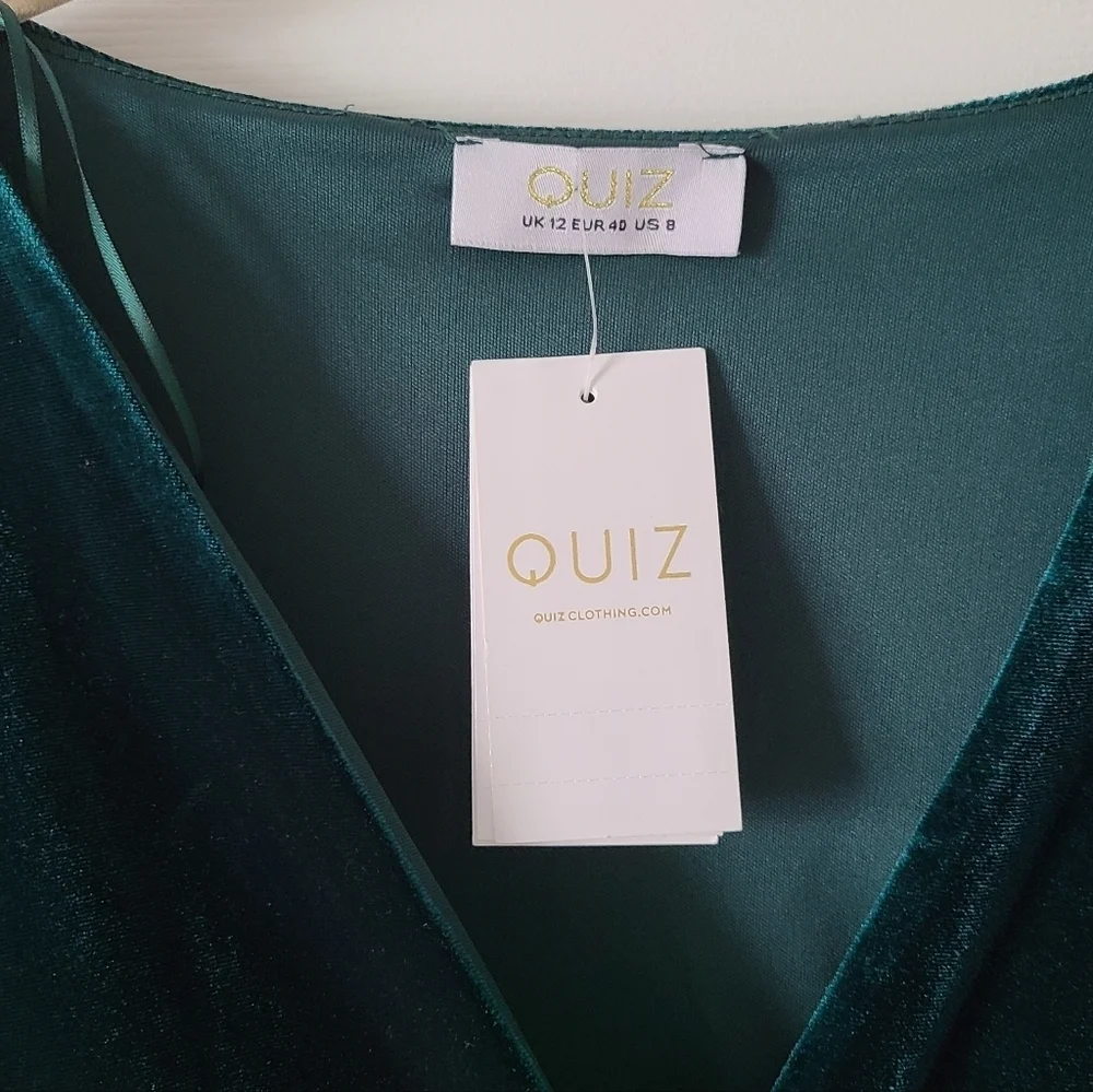 NWT Quiz Velvet Ruched Wrap Midi